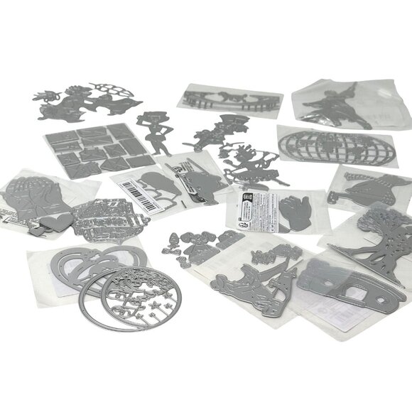 20 Thinlits Die Cuts Bundle Random Mix Characters Animals Holiday Scrapbooking - Picture 1 of 12